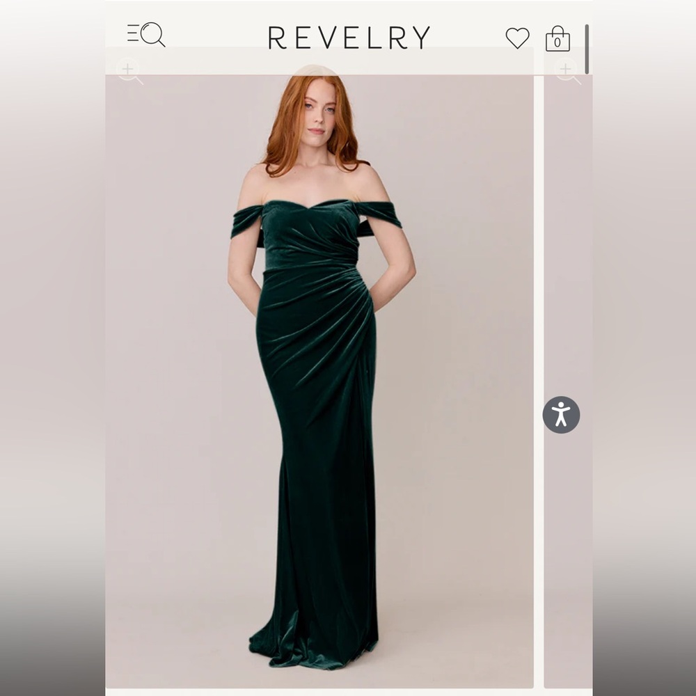 Revelry Ariel Convertible Classic Emerald Velvet Bridesmaid Dress